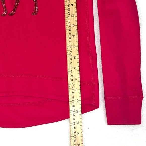 Abercrombie Kids sz M dark pink w sequin moose logo front long sleeve sweatshirt - Picture 9 of 12